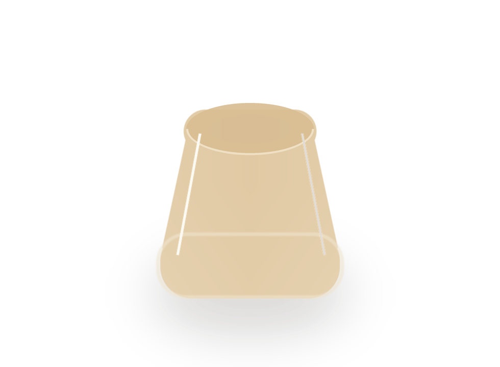 Prepared natural tooth core shaped with a slight taper for crown seating.